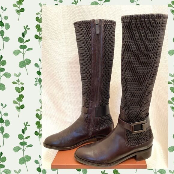 Aquatalia RARE stretch leather riding boots size 6 - Picture 4 of 11